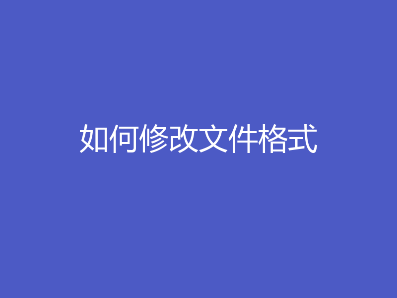 如何修改文件格式