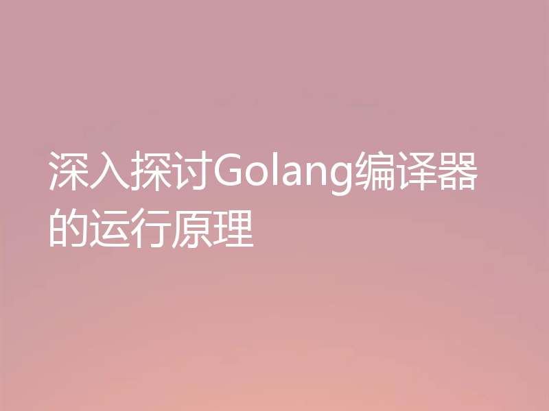 深入探讨Golang编译器的运行原理