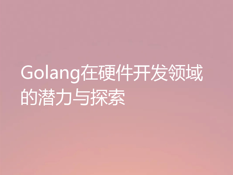 Golang在硬件开发领域的潜力与探索