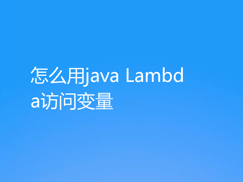 怎么用java Lambda访问变量