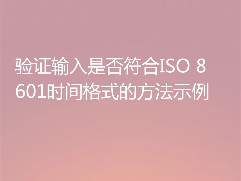 验证输入是否符合ISO 8601时间格式的方法示例