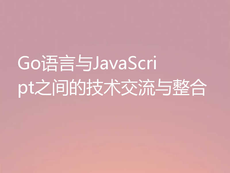 Go语言与JavaScript之间的技术交流与整合