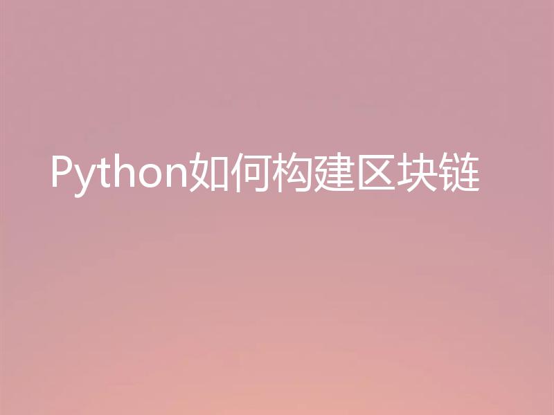 Python如何构建区块链