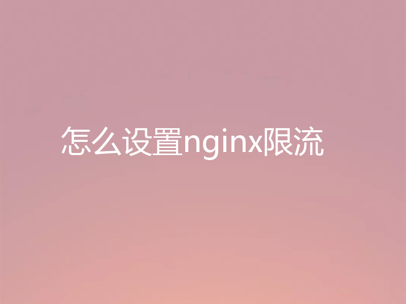 怎么设置nginx限流