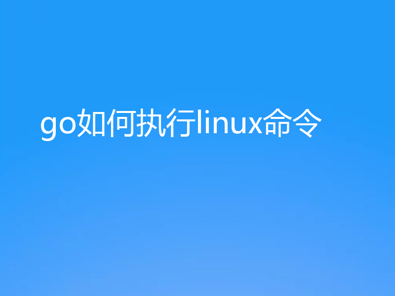 go如何执行linux命令