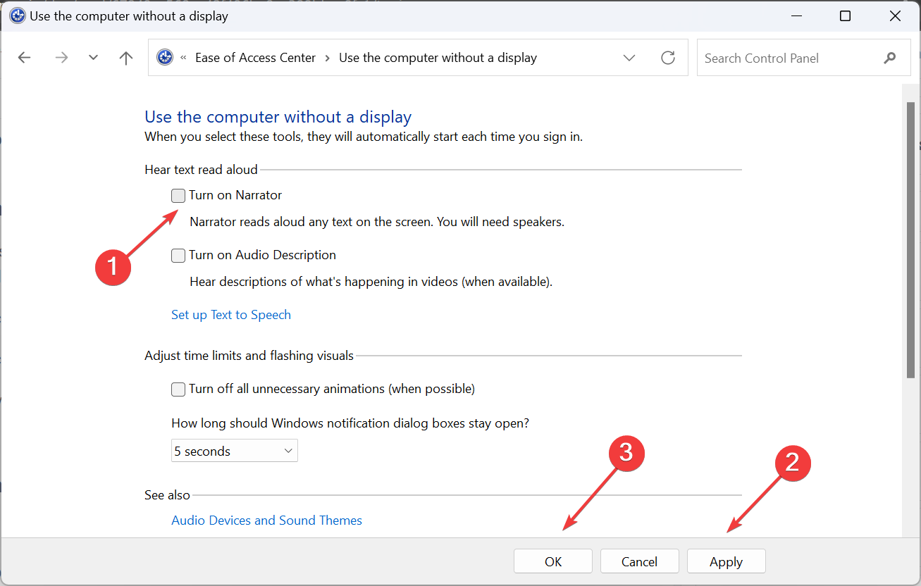 修复：Windows 11 讲述人无法关闭