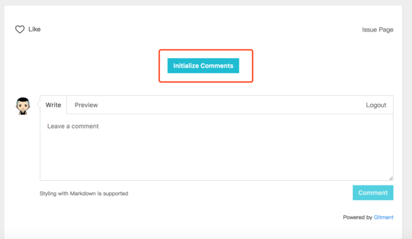 Gitment 基于 Github 的 Issues 实现的评论插件
