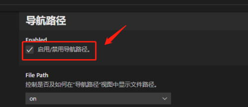 Vscode怎么启用导航路径