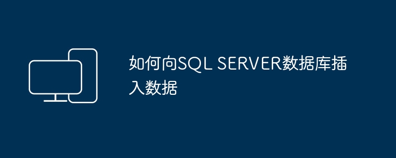 如何向SQL SERVER数据库插入数据