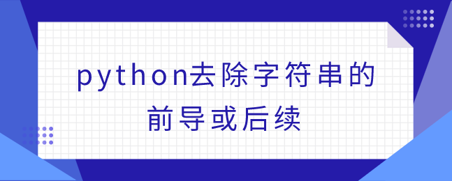 python去除字符串的前导或后续