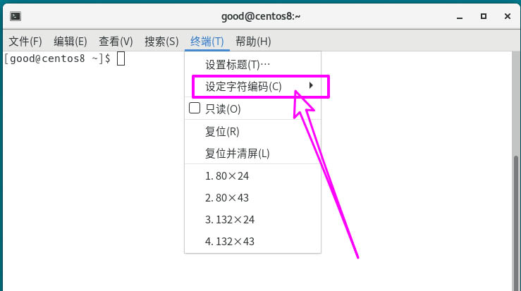 Centos8系统怎么设置为字符编码?