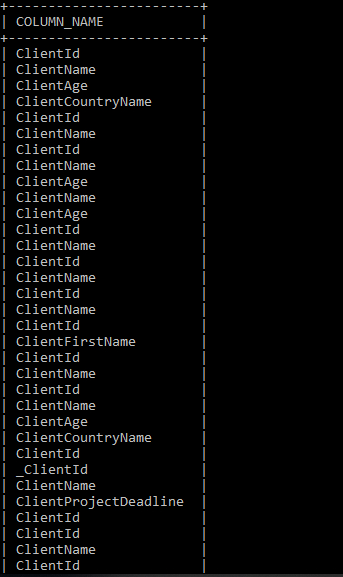 在命令提示符处打印结构化 MySQL SELECT