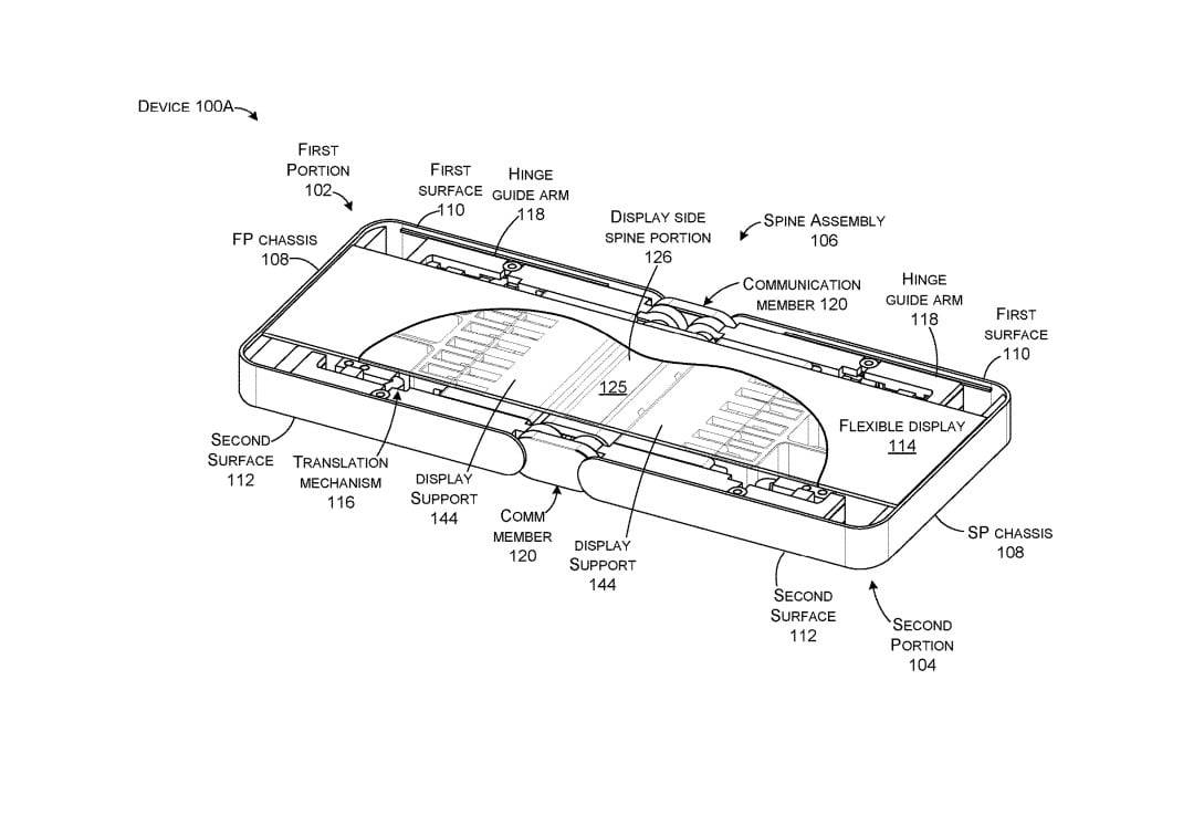 Microsoft专利Galaxy Flip类设备，带有可折叠显示屏和360度铰链