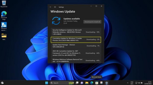 微软发布Win11 Build 22621.1906更新：系统托盘可隐藏时间和日期详情