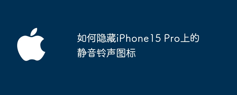 在iPhone15 Pro上，如何将静音铃声图标隐藏