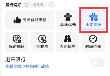 高德导航不走高架怎么设置