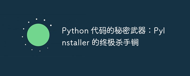 Python 代码的秘密武器：PyInstaller 的终极杀手锏