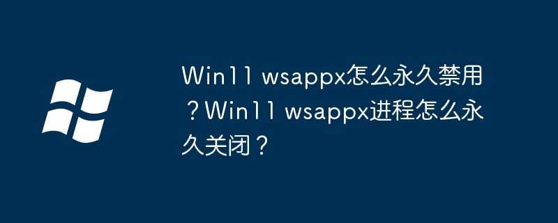 Win11 wsappx怎么永久禁用？Win11 wsappx进程怎么永久关闭？