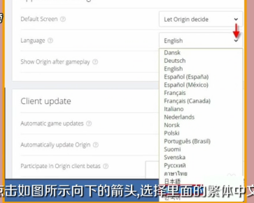 Origin平台平台界面语言如何由英文改为繁体中文-Origin平台平台界面语言由英文改为繁体中文的方法