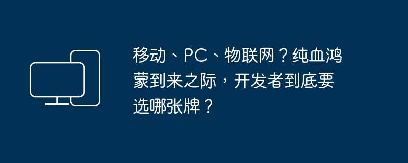 移动、PC、物联网？纯血鸿蒙到来之际，开发者到底要选哪张牌？