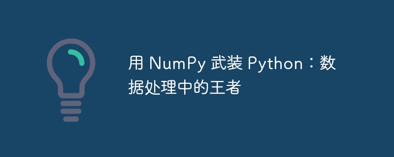 用 NumPy 武装 Python：数据处理中的王者