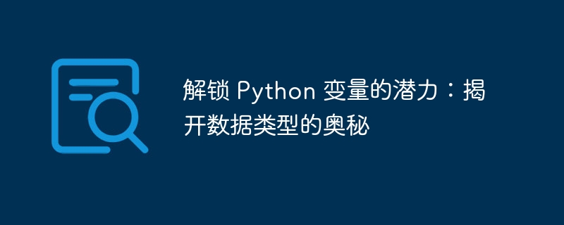 解锁 Python 变量的潜力：揭开数据类型的奥秘