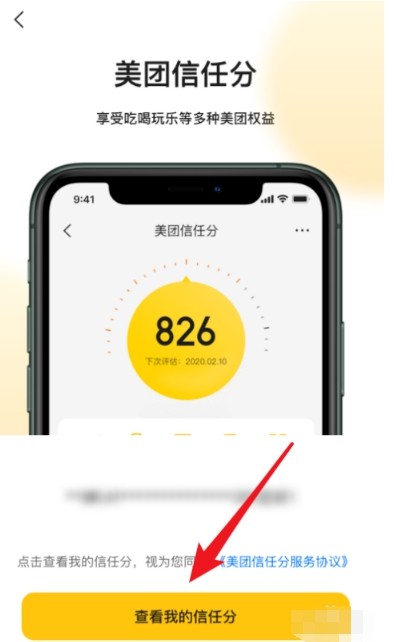 美团月付怎么查询信任分_美团月付查询信任分的方法