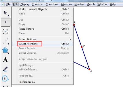 几何画板作图时选中所有点的操作方法