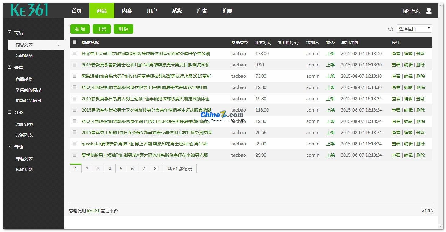 Ke361开源淘宝客系统