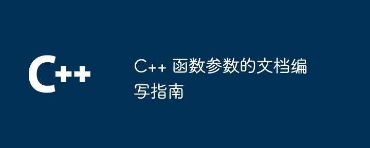 C++ 函数参数的文档编写指南