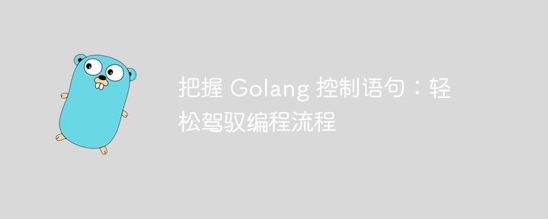 把握 Golang 控制语句：轻松驾驭编程流程