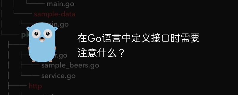 在Go语言中定义接口时需要注意什么？