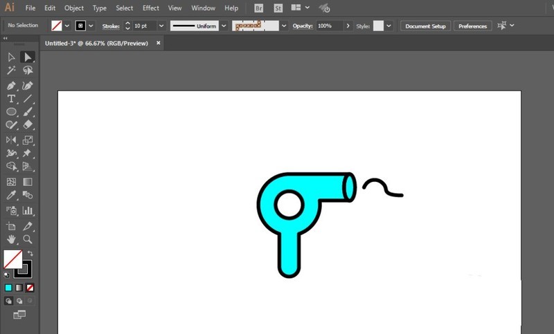 ai绘制吹风机图标的详细步骤