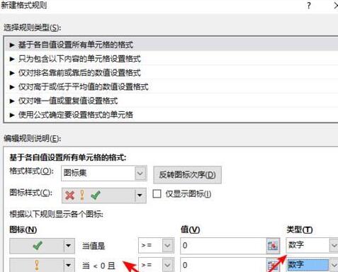 Excel表格中设置正数打勾负数打叉的操作内容