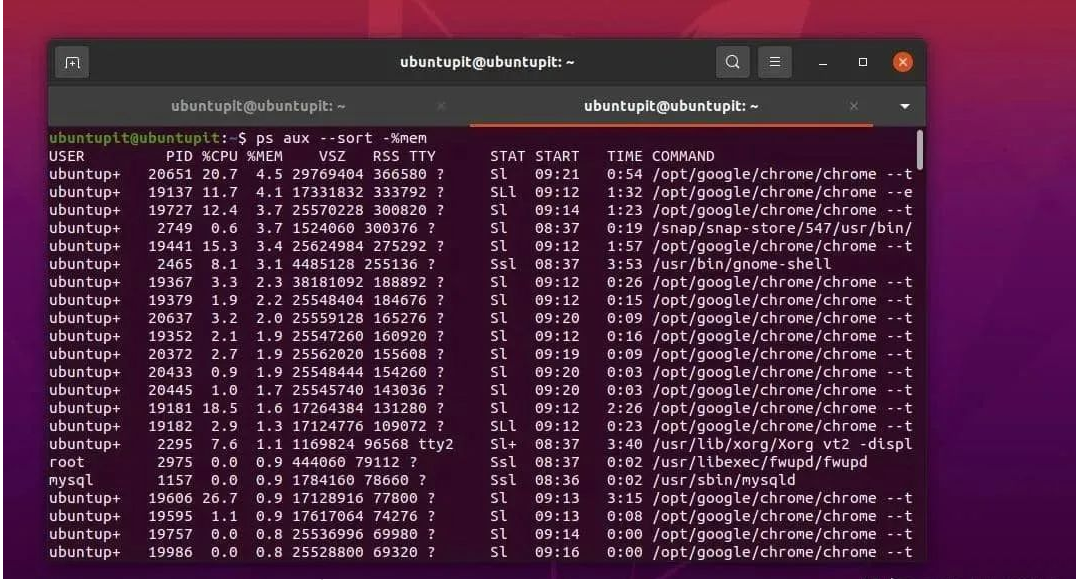 如何在 Linux 中按内存和 CPU 使用率查找运行次数最多的进程