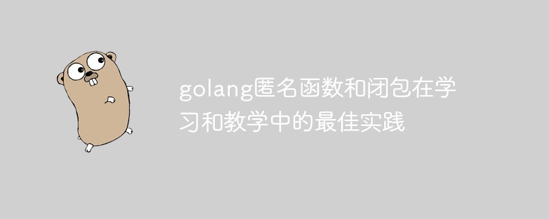 golang匿名函数和闭包在学习和教学中的最佳实践