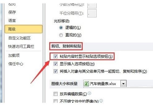 Excel复制粘贴时的粘贴选项按钮进行去除的方法