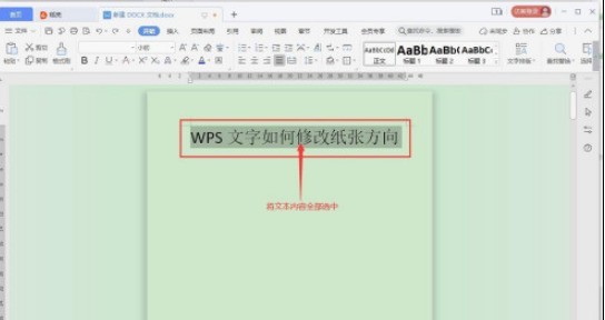 WPS文字方向怎么修改_WPS文字方向修改方法