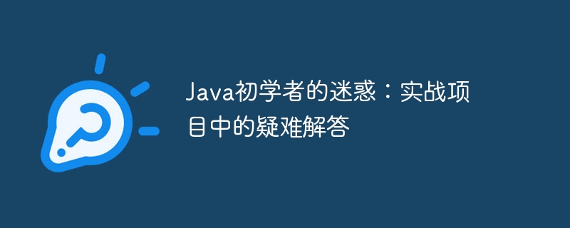 Java初学者的迷惑：实战项目中的疑难解答