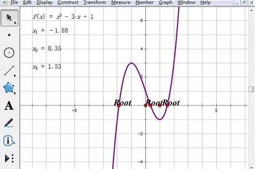几何画板求方程的根的操作方法
