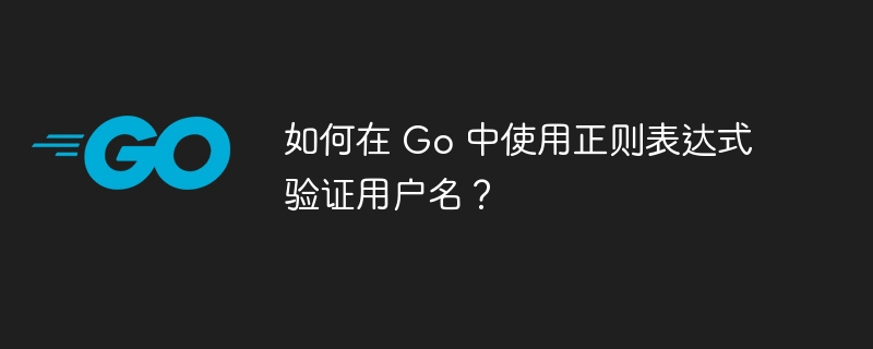 如何在 Go 中使用正则表达式验证用户名？