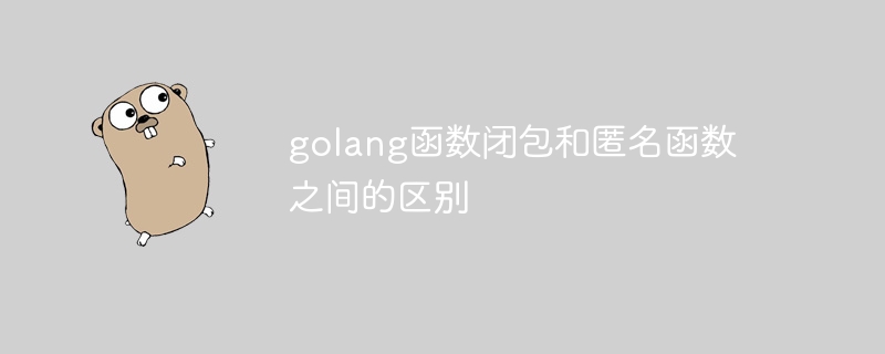 golang函数闭包和匿名函数之间的区别