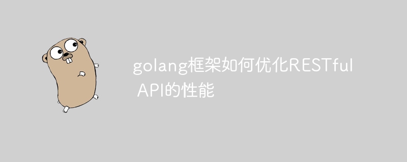 golang框架如何优化RESTful API的性能