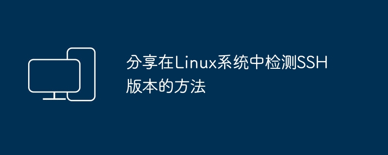 分享在Linux系统中检测SSH版本的方法