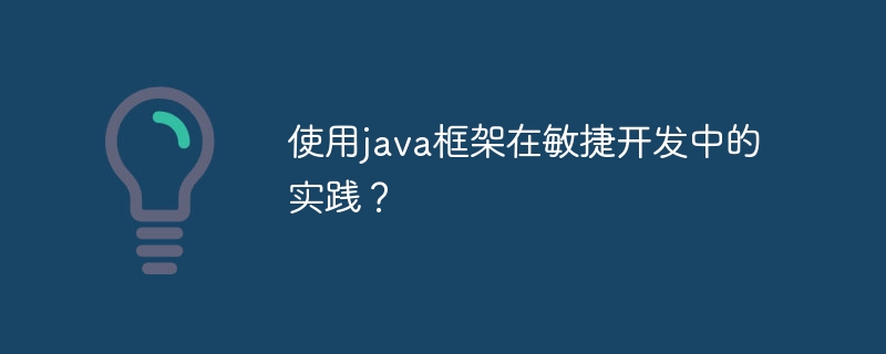 使用java框架在敏捷开发中的实践？