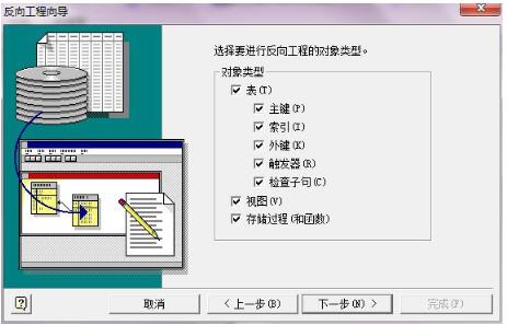 Visio2010中逆向工程建立数据库模型图