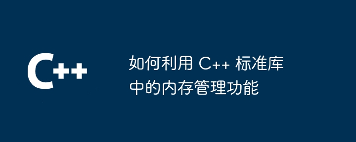 如何利用 C++ 标准库中的内存管理功能