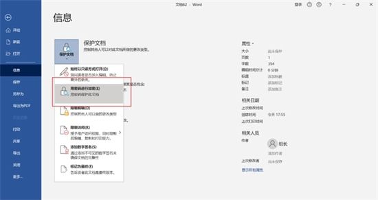 word怎么加密码保护 word文档文件加密怎么弄