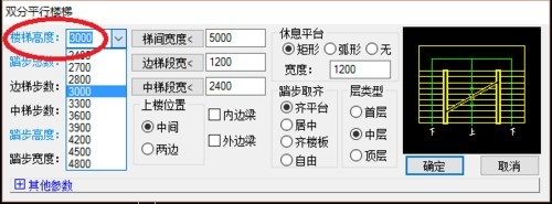 天正建筑2014设计双分平行楼梯的方法过程