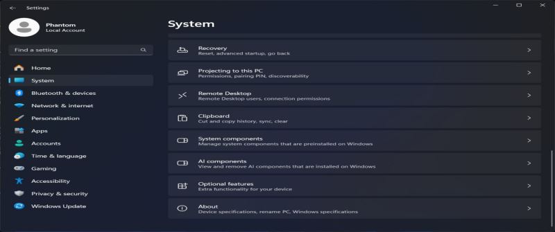 Win11 Build 26016 上查看和管理 AI 相关组件图文方法